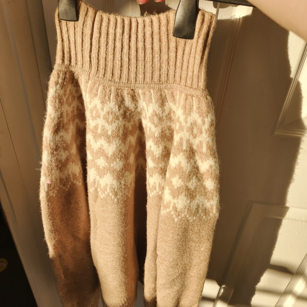 GAP Tan and Cream Cowl Neck Sweater